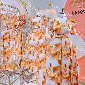 Caramel Truffles shoulder Summer Maxi Dress